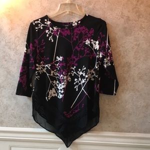 NWT Alfani size petite medium shirt. Purple, white and black.
